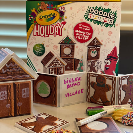 Crayola Doodle Holiday Gingerbread House 24-Piece Magnetic Building Set