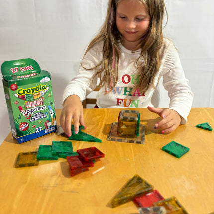 Crayola Holiday Glitter PIP-Tiles 27-Piece Magnetic Building Set