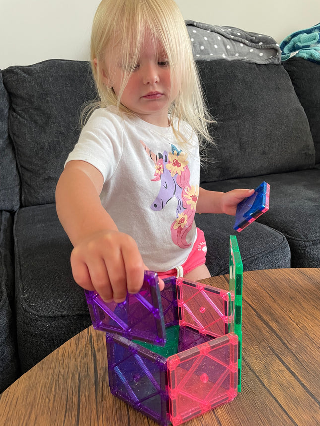 Crayola 14-Piece Glitter Magnetic Building Tile Set