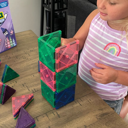 Crayola Glitter 24-Piece Magnetic Tile Building Set