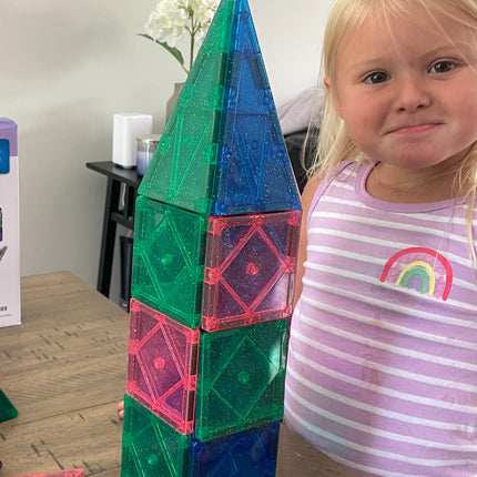 Crayola Glitter 24-Piece Magnetic Tile Building Set