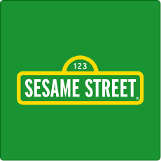 Sesame Street logo on a green background