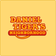 Daniel Tiger's Neighborhood logo on a yellow background