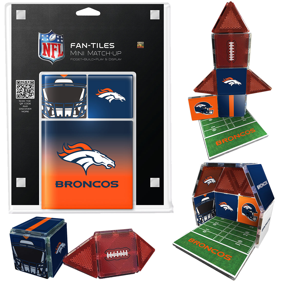 NFL Denver Broncos mini match-up game set with packaging