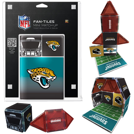 NFL Jacksonville Jaguars fan tiles packaging with tiles displayed