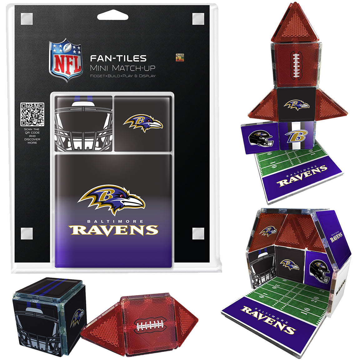 NFL Baltimore Ravens mini match-up game set with packaging
