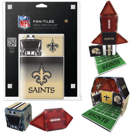 NFL Fan-Tiles mini match-up with New Orleans Saints logo and packaging.