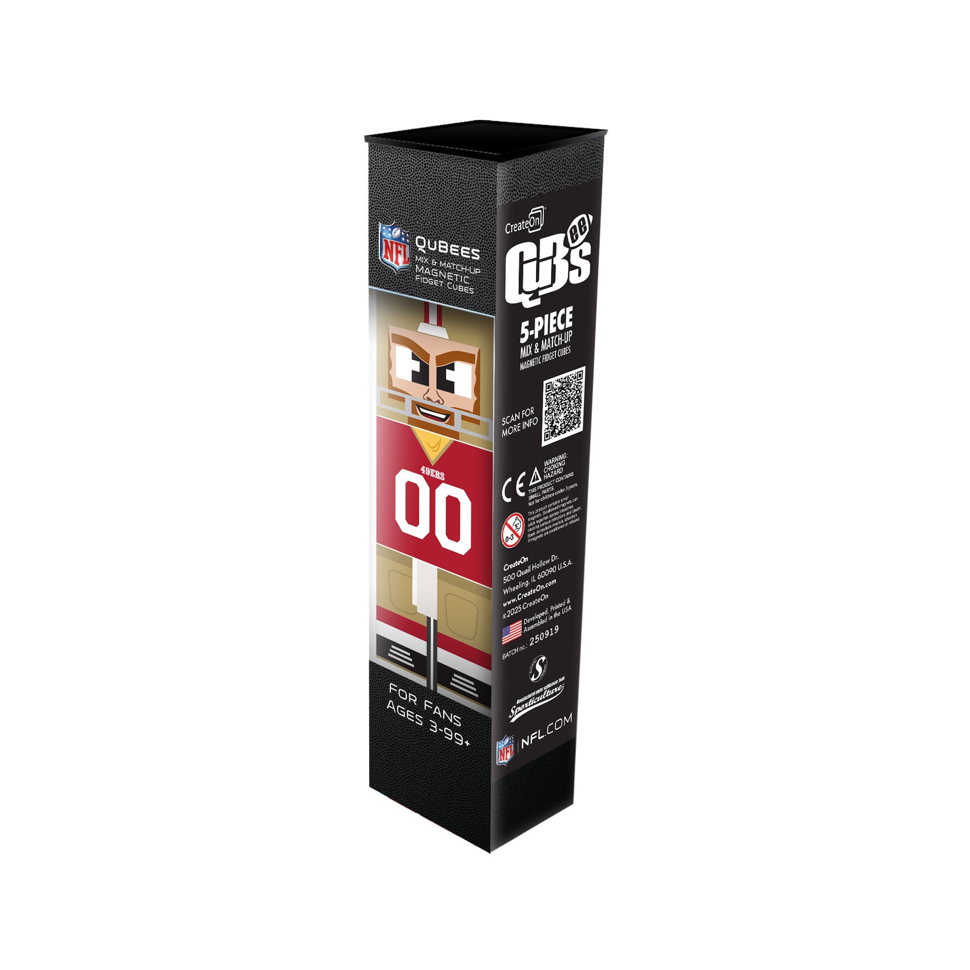 Qubees packaging with NFL branding on a white background