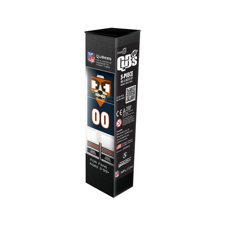 Box of NFL Qubees 5-piece set on a white background