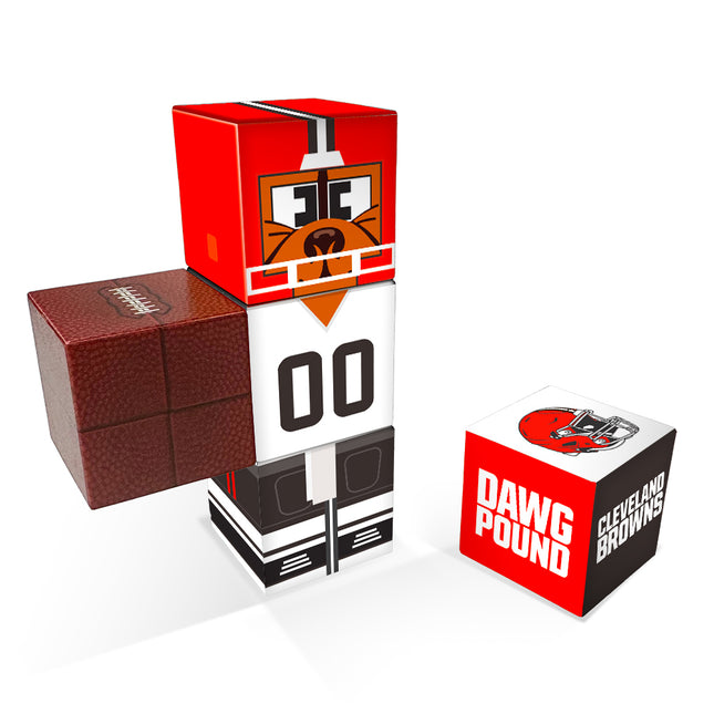 Cleveland Browns Magnetic Qubees Fidget Building Cubes Away Jersey