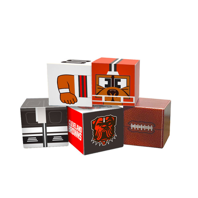 Cleveland Browns Magnetic Qubees Fidget Building Cubes Away Jersey
