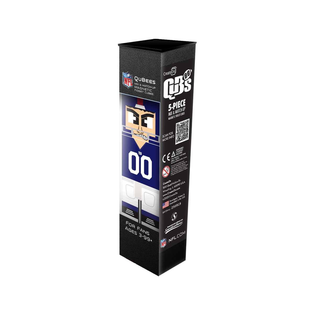 Qubees packaging with NFL branding on a white background
