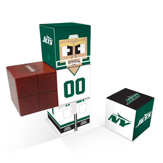 Set of five Magnetic cubes branded with New York Jets graphics