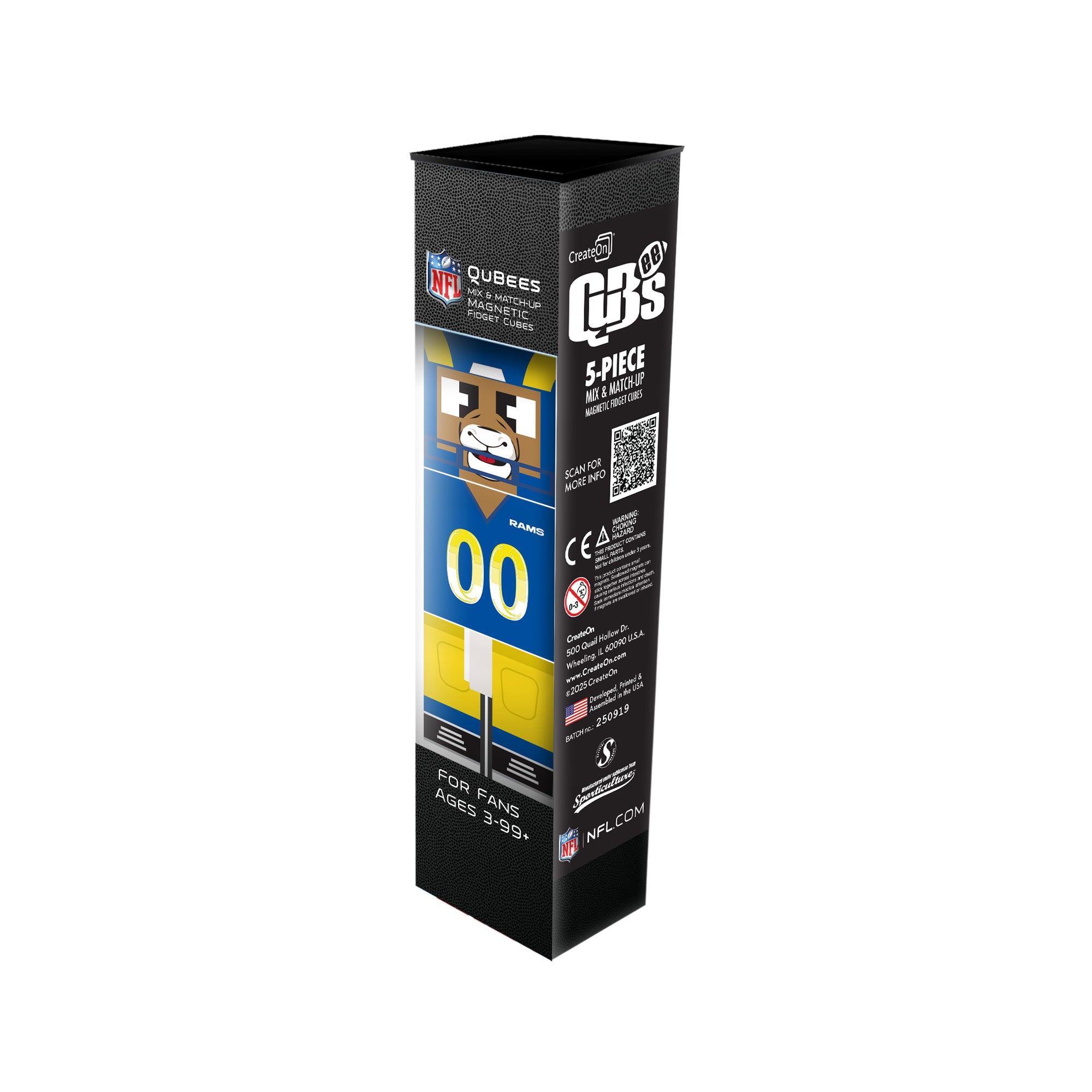 Qubees packaging with NFL branding on a white background