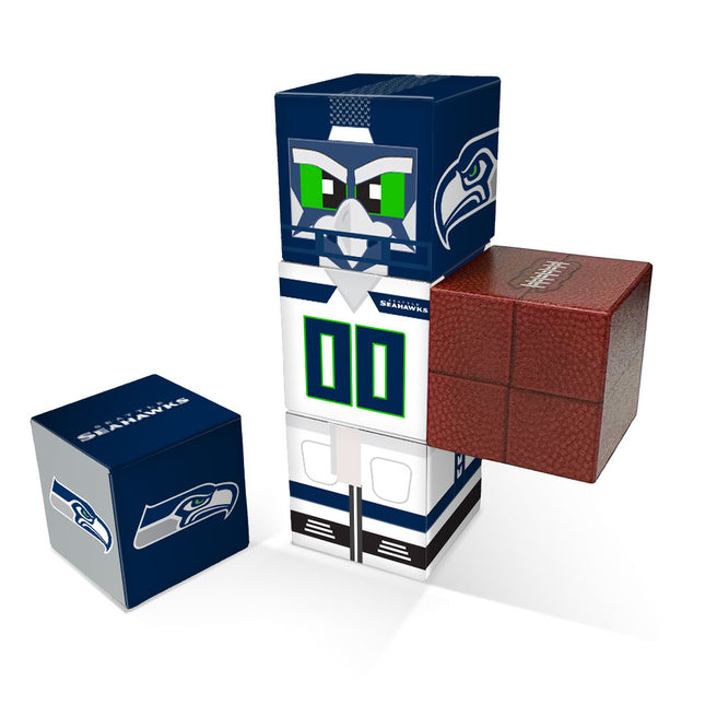Set of five Magnetic cubes branded with Seattle Seahawks graphics