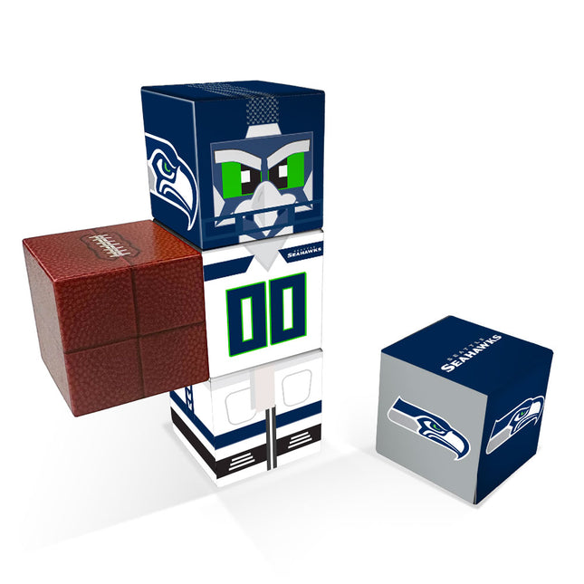 Set of five Magnetic cubes branded with Seattle Seahawks graphics