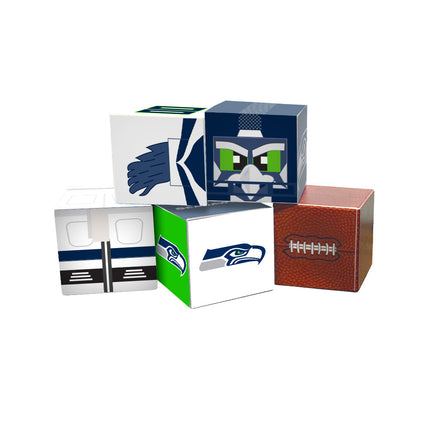 Set of five Magnetic cubes branded with Seattle Seahawks graphics