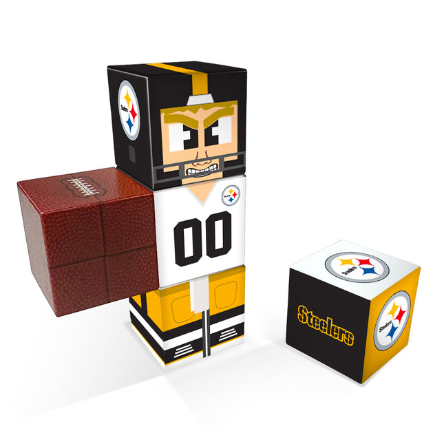 Set of five Magnetic cubes branded with Pittsburgh Steelers graphics