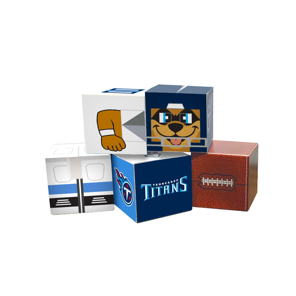 Set of five Magnetic cubes branded with TN Titans graphics