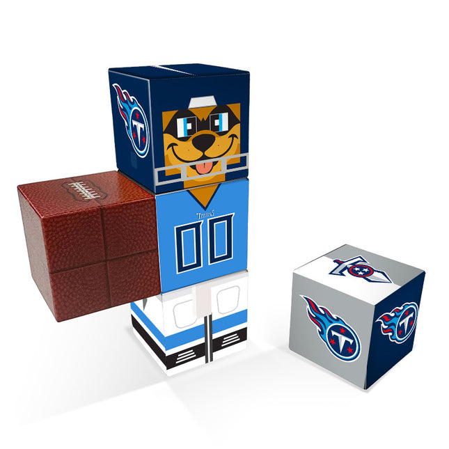 Three dice with Tennessee Titans logo on a white background