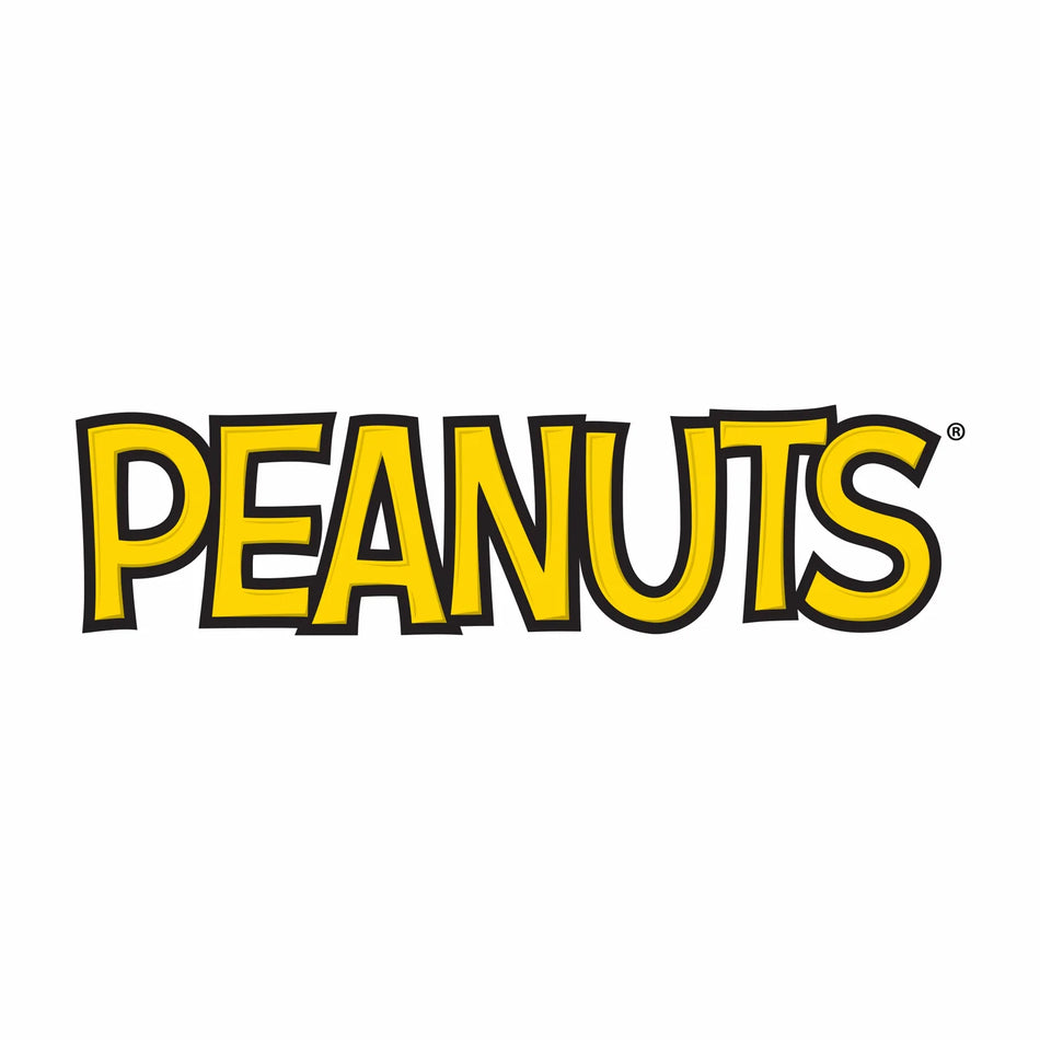 Peanuts logo in yellow on a white background