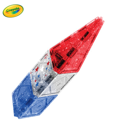 Crayola Red, White &amp; Blue Glitter Magnetic Tiles 14-Piece Set