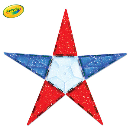 Crayola Red, White &amp; Blue Glitter Magnetic Tiles 14-Piece Set
