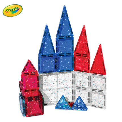 Crayola Red, White &amp; Blue Glitter Mini pip-Tiles 27-Piece Magnetic Building Set