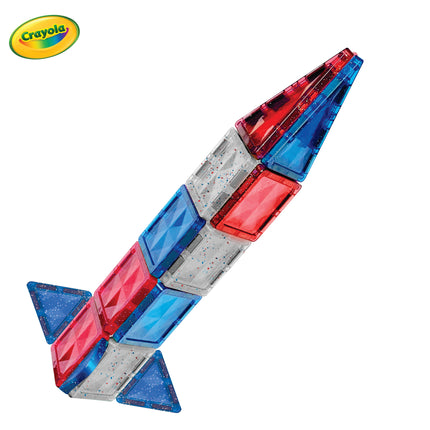 Crayola Red, White &amp; Blue Glitter Mini pip-Tiles 27-Piece Magnetic Building Set