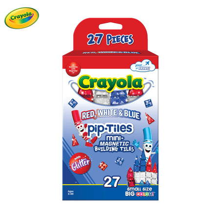 Crayola Red, White &amp; Blue Glitter Mini pip-Tiles 27-Piece Magnetic Building Set