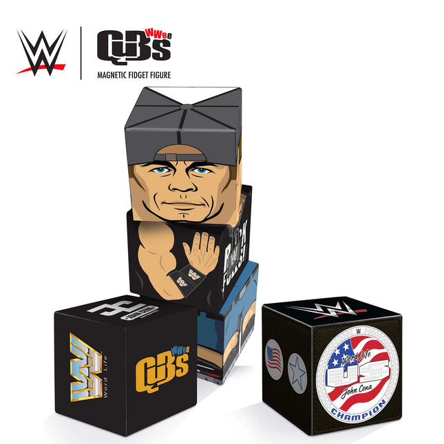 WWE John Cena Magnetic Qubees Fidget Building Cubes  - Word Life