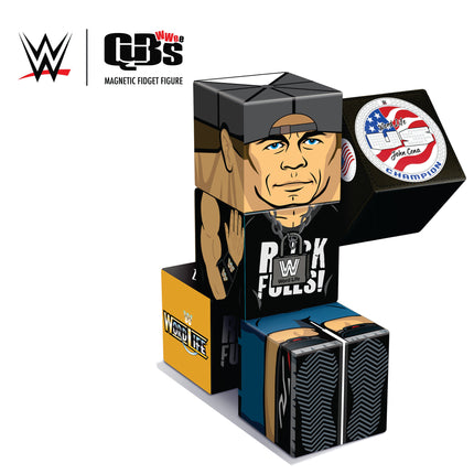 WWE John Cena Magnetic Qubees Fidget Building Cubes  - Word Life