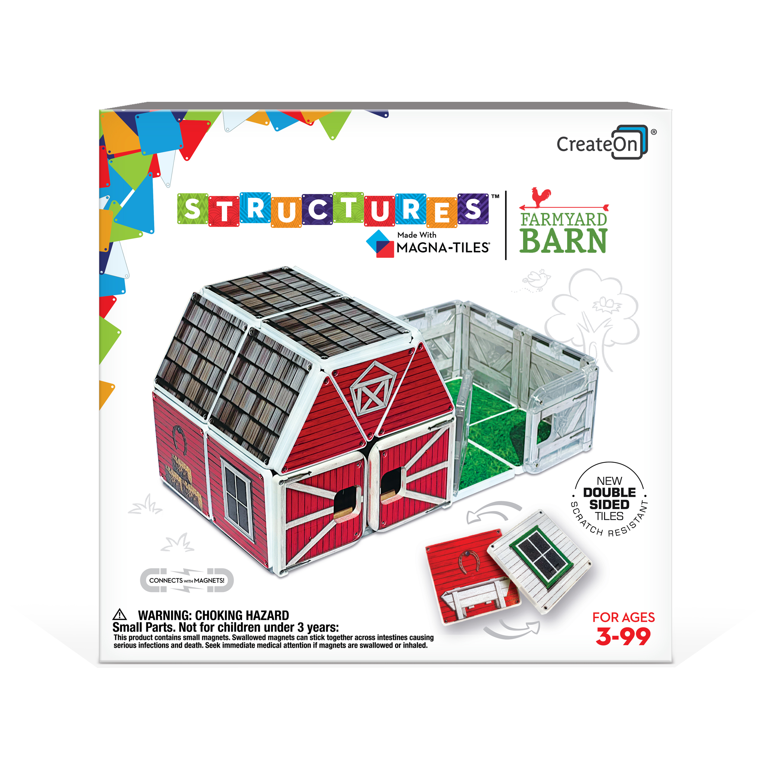 Farmyard Barn Magna Tile Structure Set