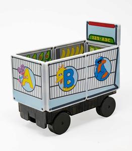 6 Sesame Stree Alphabet and Produce Magnatiles Set In Shopping Cart Shape 2 sided