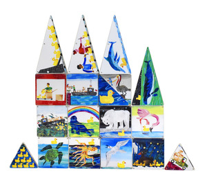 Animals Structures Magnatiles Set 11 Squares, 4 Large Triangles, 2 Small Triangles