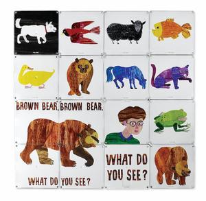 Brown Bear 16 Animals and Kids Magnatiles Set Flat