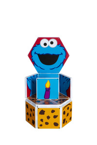 Sesame Street Cookie Monster Birthday Candle Magnatile Set