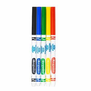 5 Crayola Markers Colors Black, Blue, Green, Yellow, Red