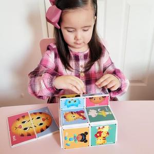 Girl Playing With Daniel The Tiger So Many Feelings Magna Tiles Set 
