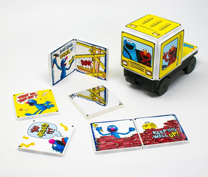 Sesame Street Magnatiles Monster at the End of This Story Truck on White Background