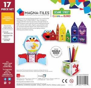Colors with Elmo Magna Tiles Set Back of the Box