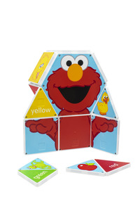 Colors with Elmo Magna Tiles Set on White Background
