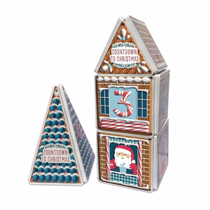 Gingerbread Advent Calendar Magnatile Structure Set on White Background Arrangement 3