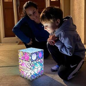 Mom and Son looking at Healthcare Heroes Luminary Magnatiles