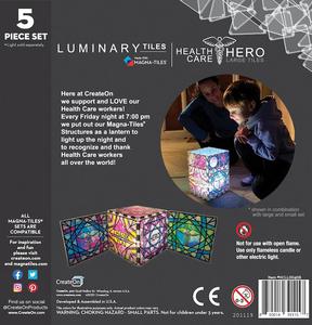 Healthcare Heroes Luminary Magnatiles Large Tiles Back of the Box