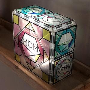 Love For Mom Luminary Magna Tiles on Shelf Angle 1