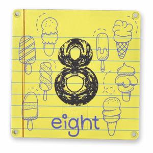 Number Eight Yellow Magna Tile with Ice Cream