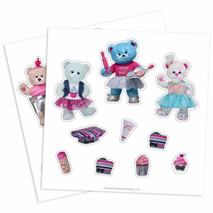 Build a Bear Bakeshop Magnatile Clings on White Background Bears