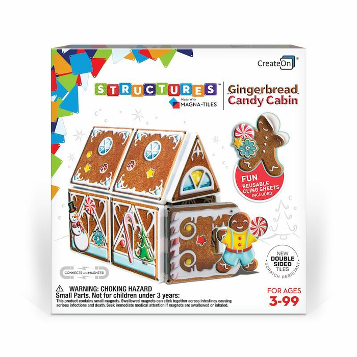 Gingerbread Candy Cabin Magnatile Structure Set Box