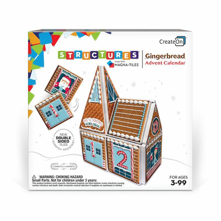 Gingerbread Advent Calendar Magnatile Structure Set Box